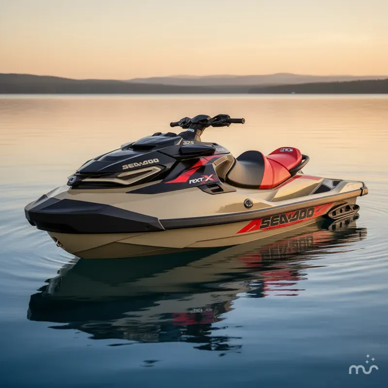 Slide: The Image of Sea-Doo RXT-X™ 325 Metallic Tan / Lava Red Premium 2025 - 1