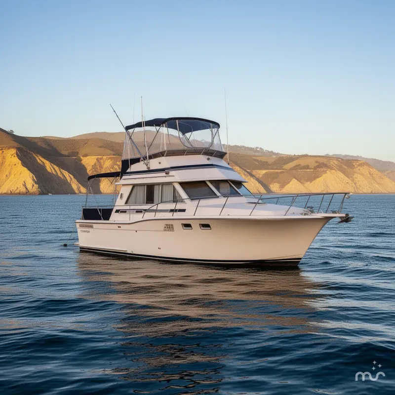 Slide: The Image of Carver 32 Aft Cabin Motor Yacht 1982 - 2