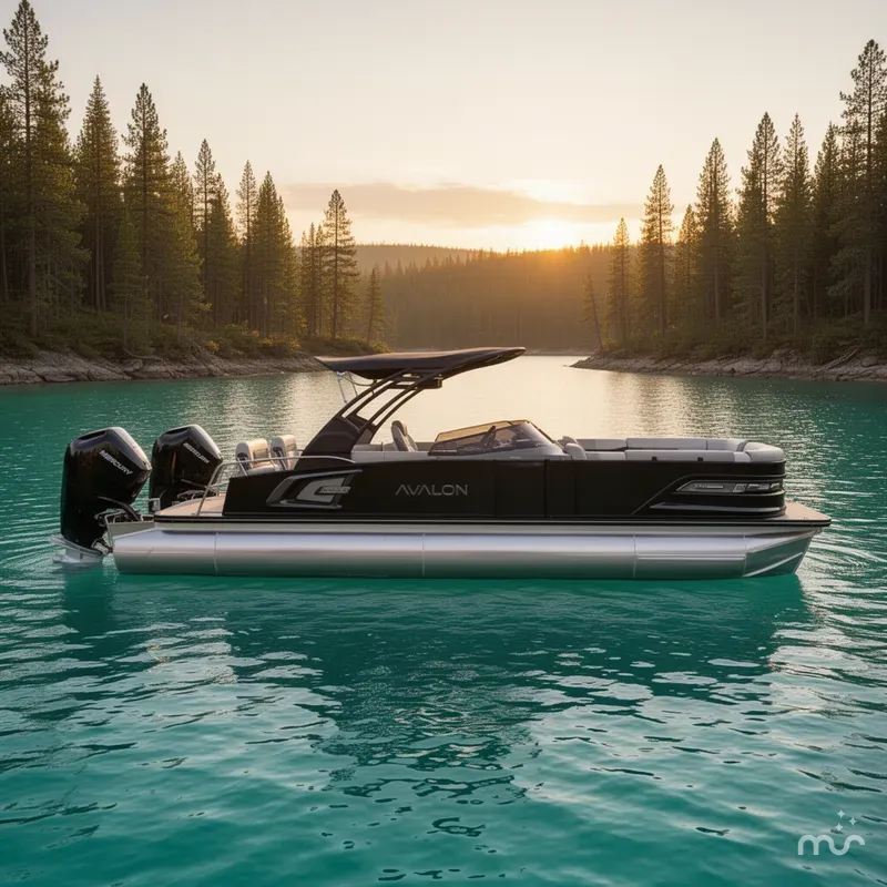 Slide: The Image of Avalon 2785 Excalibur LTD, Windshield Quad Lounger, Twin Mercury 400hp V-10's 2026 - 2