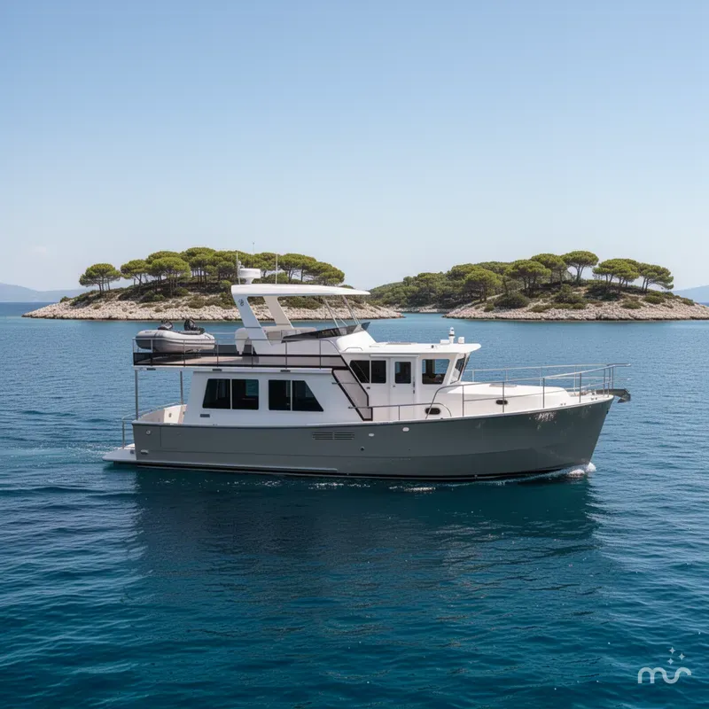 Slide: The Image of Helmsman Trawlers 43E PILOTHOUSE 2025 - 2