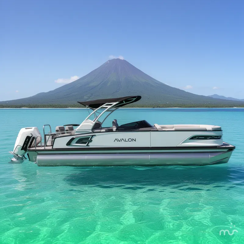 Slide: The Image of Avalon 2785 Excalibur LTD Windshield Quad Lounger, Tri toon, Mercury 400hp V-10 2026 - 2