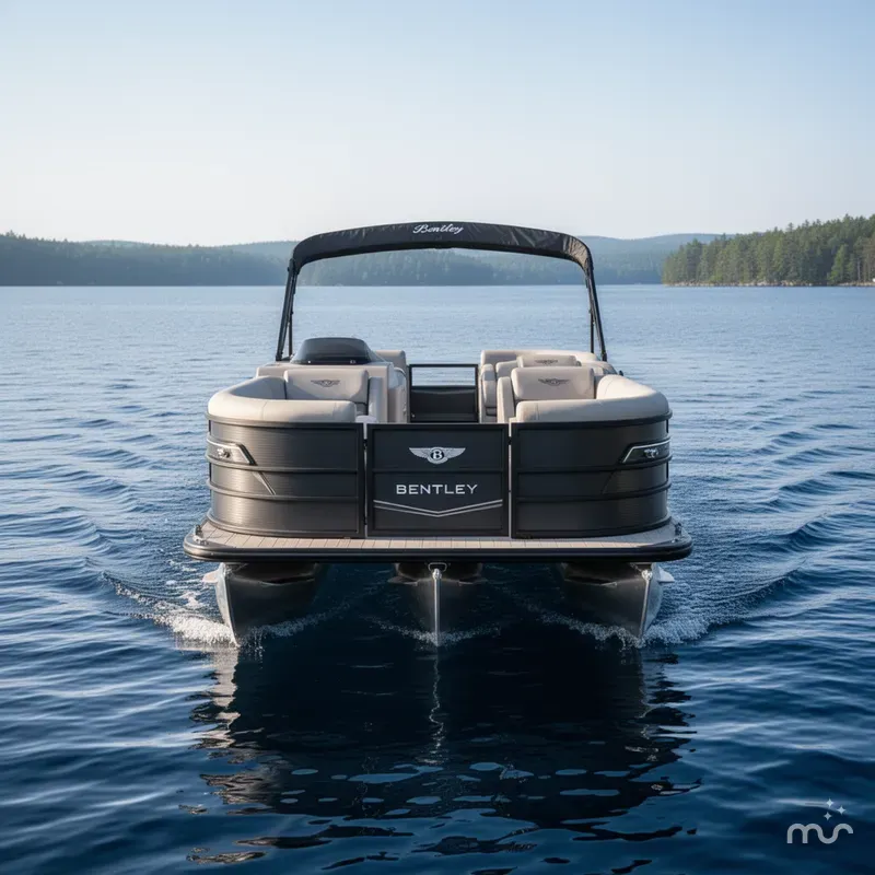 Slide: The Image of Bentley Pontoons Elite 223 Admiral 200HP Quad Lounge Tritoon 2025 - 2
