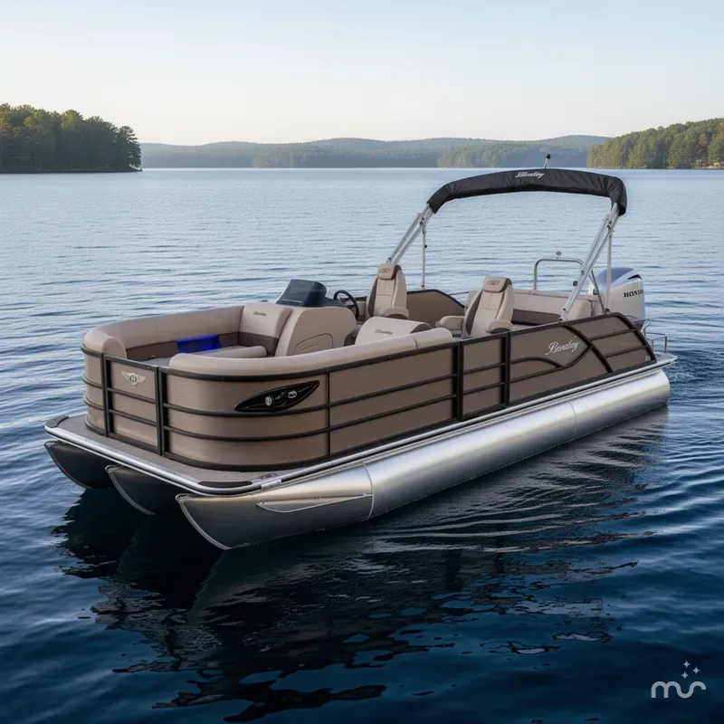 Slide: The Image of Bentley Pontoons Legacy 223 Swingback Tritoon & Honda 4-Stroke EFI 2025 - 1