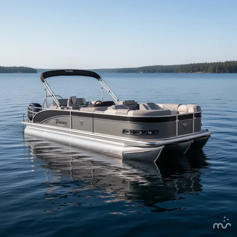 Slide: The Image of Tahoe Cascade 2385 Cruise Rear Bench (CRB) Tritoon & Honda 4-Stroke EFI 2025 - 0