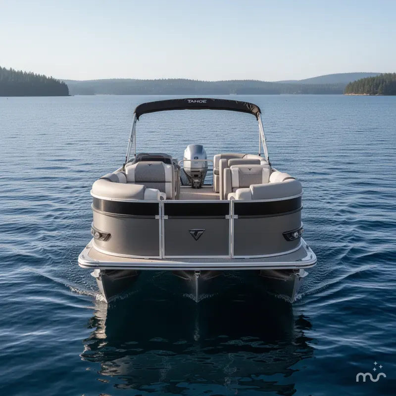 Slide: The Image of Tahoe Cascade 2385 Cruise Rear Bench Tritoon & Honda 225HP 4-Stroke EFI 2025 - 2