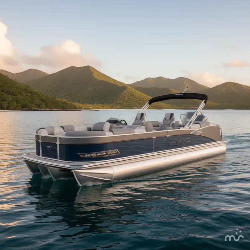 The Image of Tahoe Cascade 2385 Quad Lounge Tritoon & Honda 4-Stroke EFI 2025 - 0