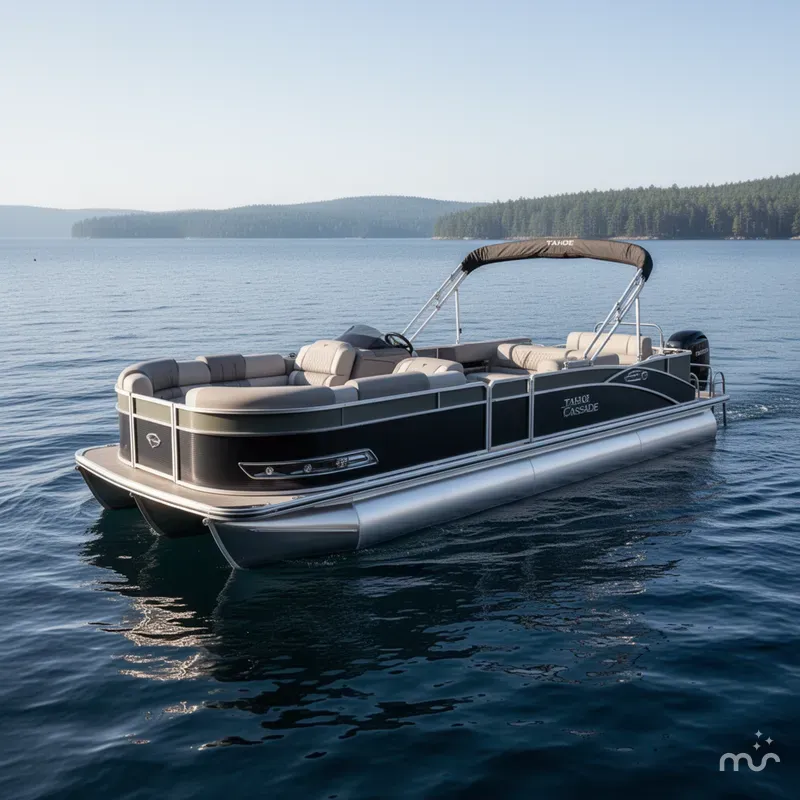 Slide: The Image of Tahoe Cascade 2385 Swingback Tritoon & 225HP 4-Stroke EFI 2025 - 0