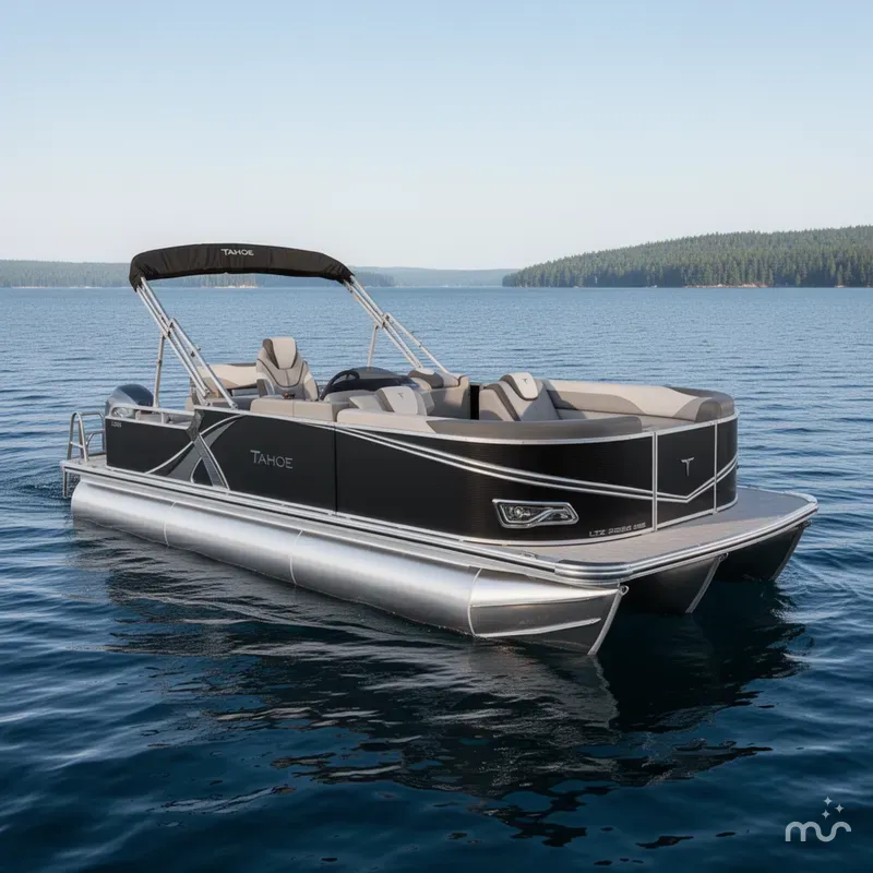 Slide: The Image of Tahoe LTZ 2385 (CRB) Cruise Rear Bench Tritoon & Honda 4-Stroke EFI 2025 - 0