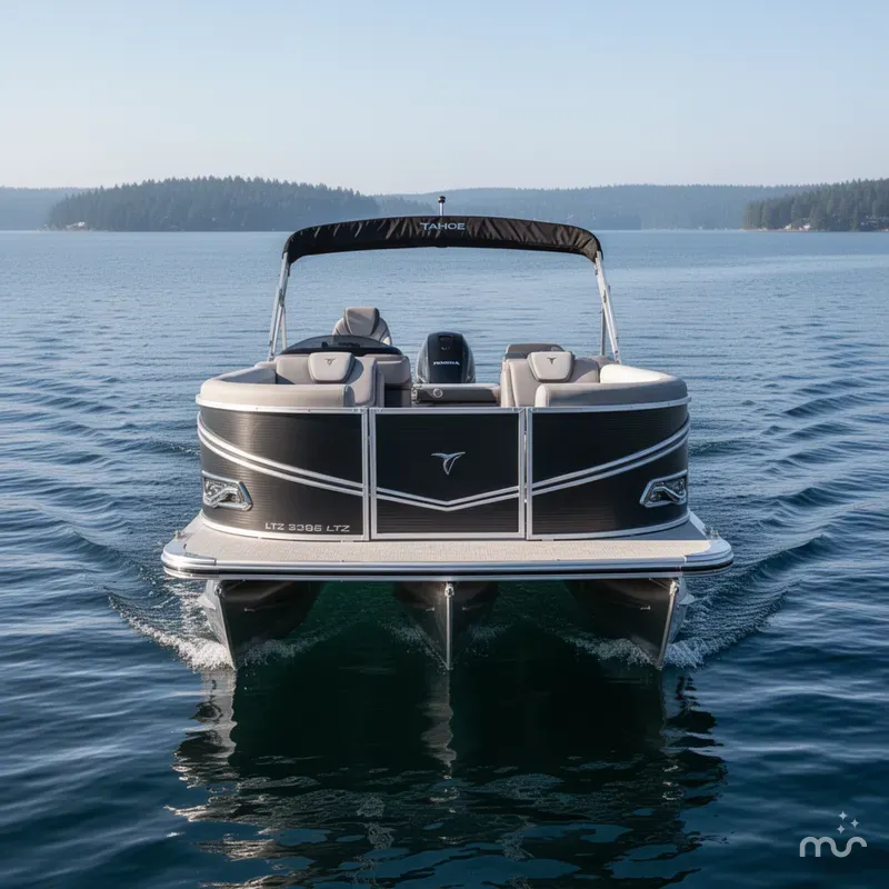 Slide: The Image of Tahoe LTZ 2385 (CRB) Cruise Rear Bench Tritoon & Honda 4-Stroke EFI 2025 - 1