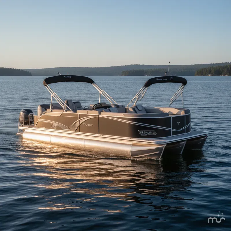 Slide: The Image of Tahoe LTZ 2385 (CRB) Cruise Rear Bench Tritoon & Honda 4-Stroke EFI 2025 - 2