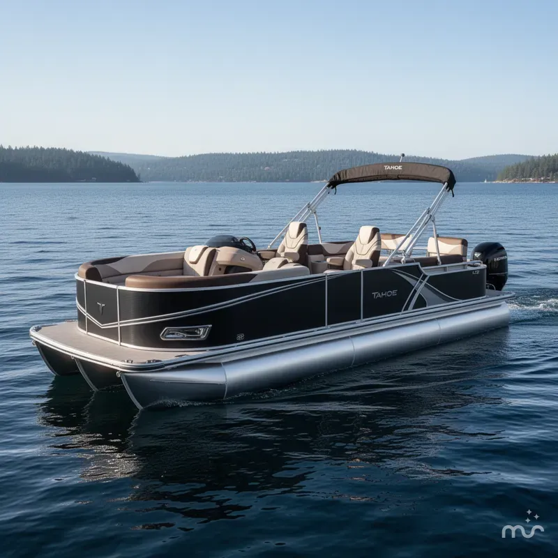 Slide: The Image of Tahoe LTZ 2385 Quad Lounge Shift SS Tritoon & Honda 4-Stroke EFI 2025 - 1