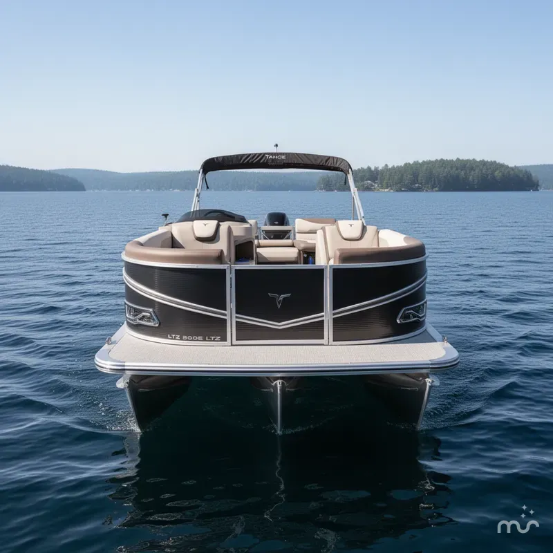 Slide: The Image of Tahoe LTZ 2385 Quad Lounge Shift SS Tritoon & Honda 4-Stroke EFI 2025 - 2