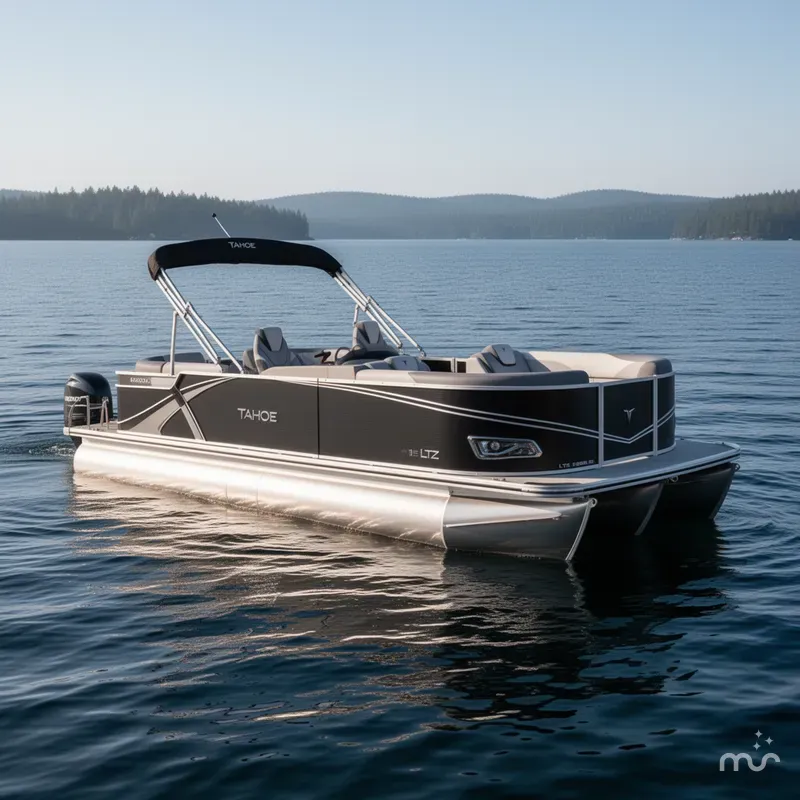 Slide: The Image of Tahoe LTZ 2385 Quad Lounge Tritoon & Honda 4-Stroke EFI 2025 - 2
