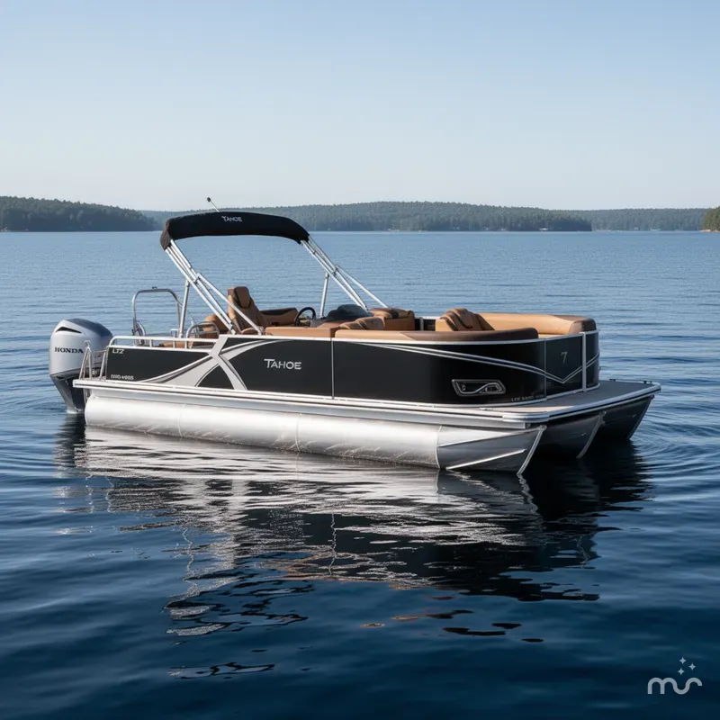 Slide: The Image of Tahoe LTZ 2385 Swingback (VRB) Tritoon & Honda 4-Stroke EFI 2025 - 2