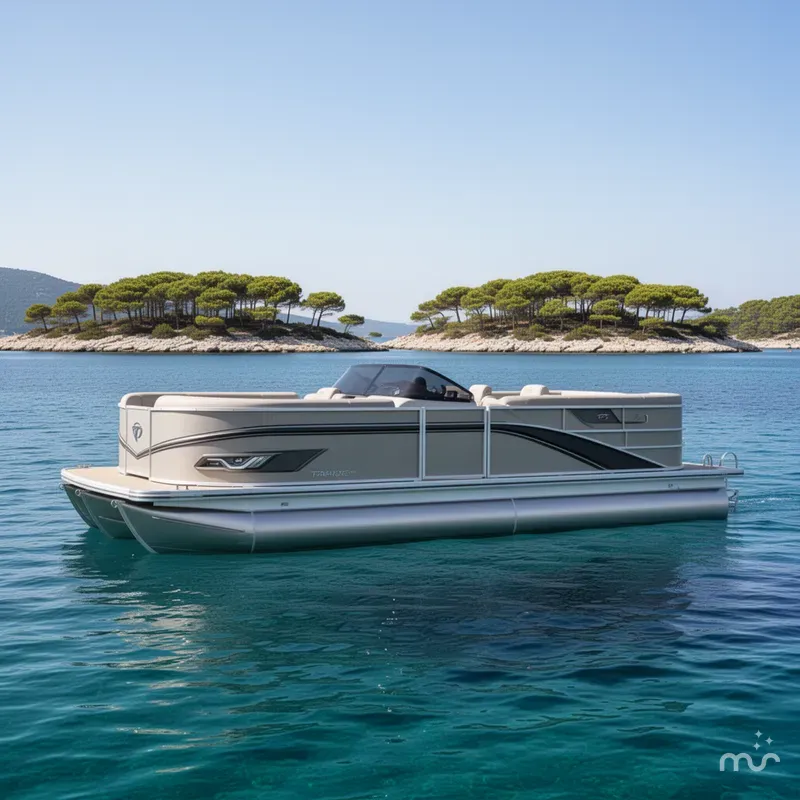 Slide: The Image of Tahoe 200HP Elite Windshield 2385 Tritoon 2024 - 2