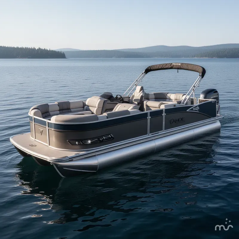 Slide: The Image of Tahoe Cascade 2385 Elite Tritoon & Honda 225HP 4-Stroke EFI 2025 - 0