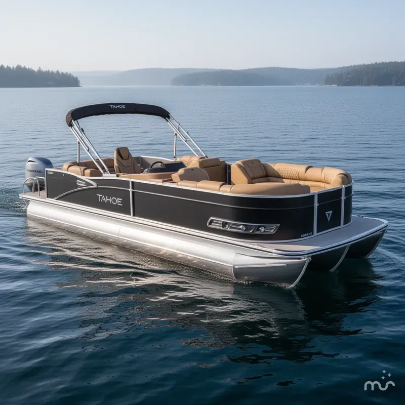 Slide: The Image of Tahoe Cascade 2385 Elite Tritoon & Honda 225HP 4-Stroke EFI 2025 - 0