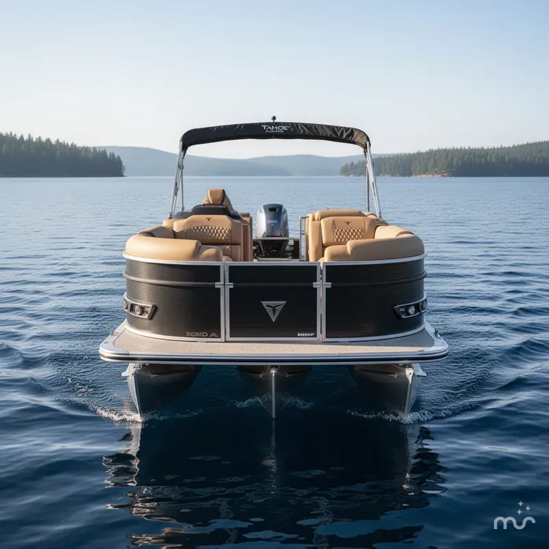 Slide: The Image of Tahoe Cascade 2385 Elite Tritoon & Honda 225HP 4-Stroke EFI 2025 - 2