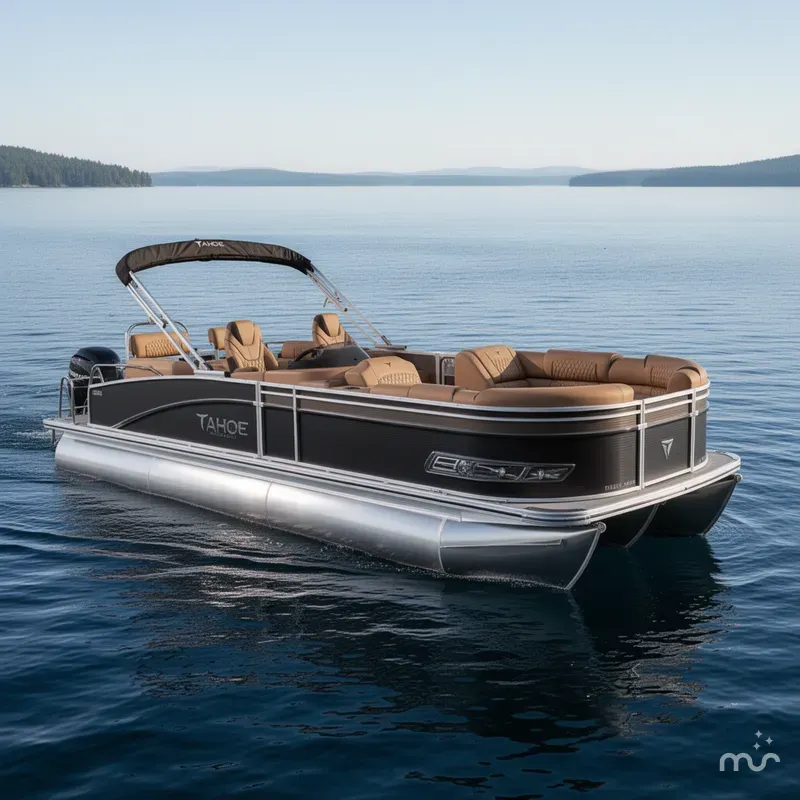 Slide: The Image of Tahoe Cascade 2385 Quad Lounge Shift Tritoon & 225HP 4-Stroke 2025 - 0