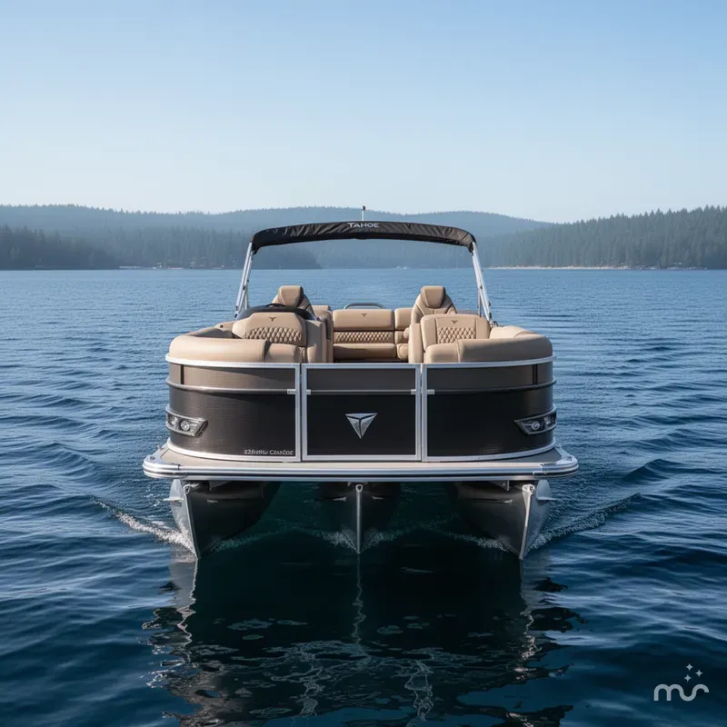 Slide: The Image of Tahoe Cascade 2385 Quad Lounge Shift Tritoon & 225HP 4-Stroke 2025 - 1