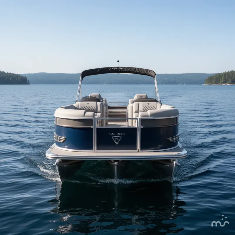Slide: The Image of Tahoe Cascade 2385 Quad Lounge Tritoon & 225HP 4-Stroke 2025 - 1