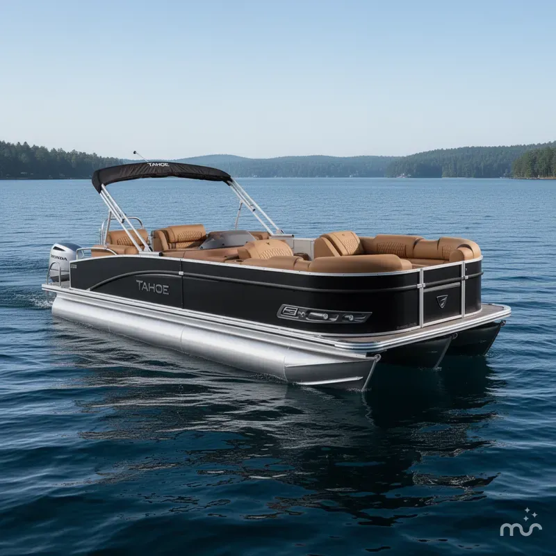 Slide: The Image of Tahoe Cascade 2385 Quad Lounge Shift Tritoon & Honda 4-Stroke EFI 2025 - 0