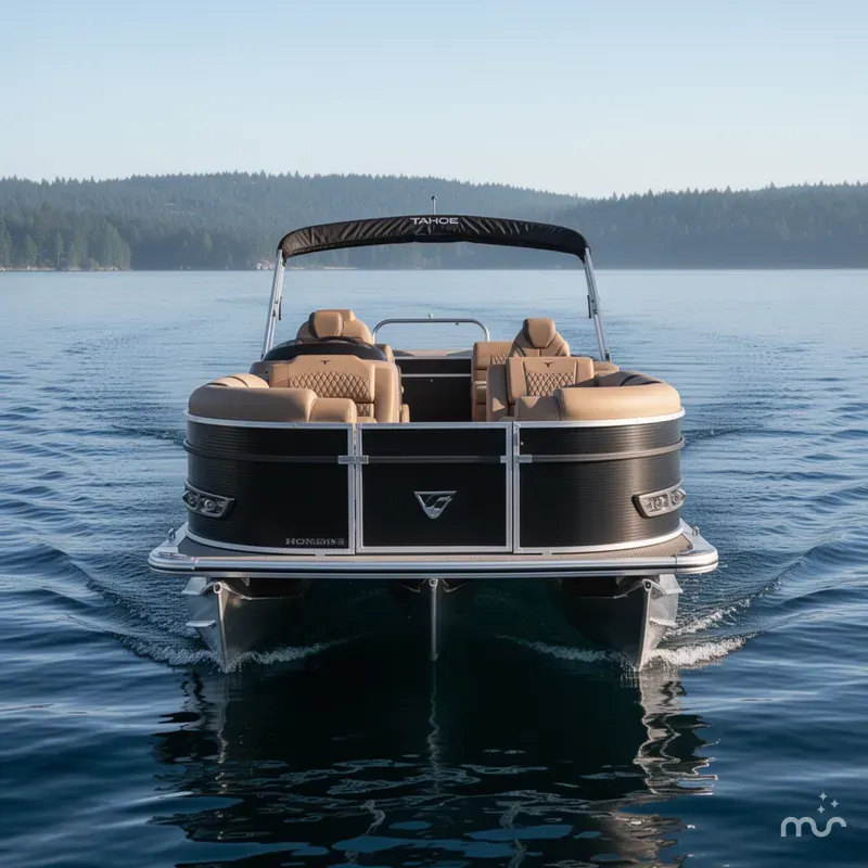 Slide: The Image of Tahoe Cascade 2385 Quad Lounge Shift Tritoon & Honda 4-Stroke EFI 2025 - 1