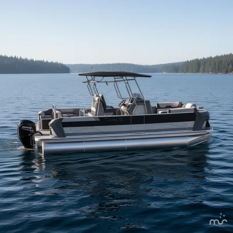 Slide: The Image of Tahoe Geofish CRF 2585 Tritoon & 225HP Outboard 2025 - 0