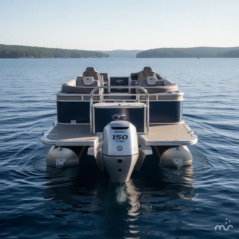 Slide: The Image of Tahoe LTZ 2385 Quad Lounge Tritoon Pontoon & Honda 4-Stroke EFI 2022 - 1