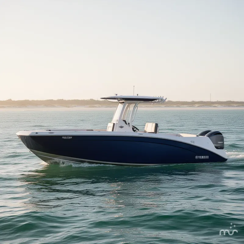 Slide: The Image of Yamaha 255 FSH SPORT E-YACHT BLUE-ALUMINUM 2025 - 2