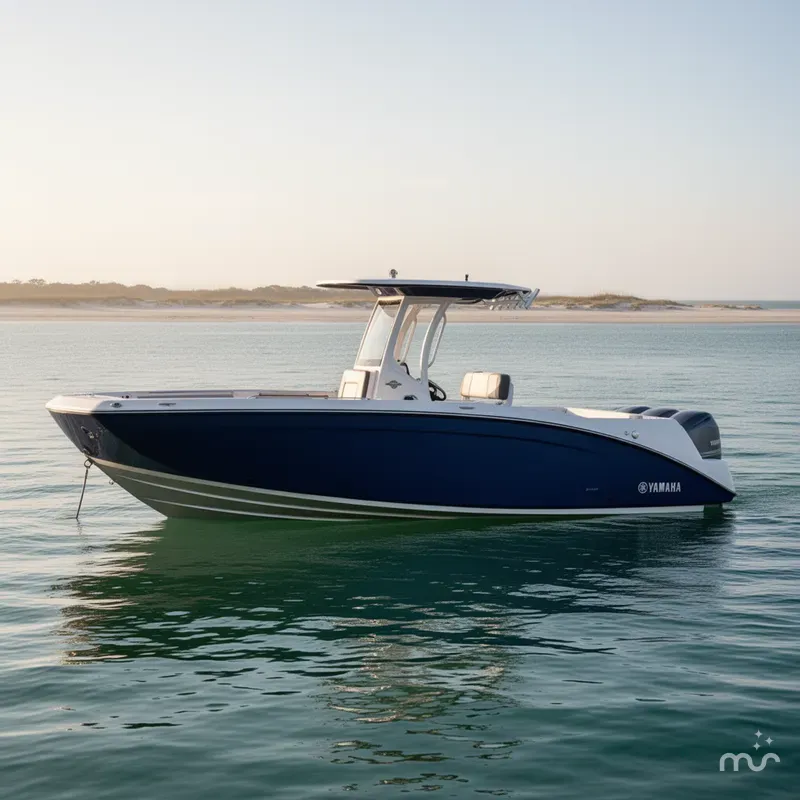 Slide: The Image of Yamaha 255 FSH SPORT E-YACHT BLUE-ALUMINUM 2025 - 4