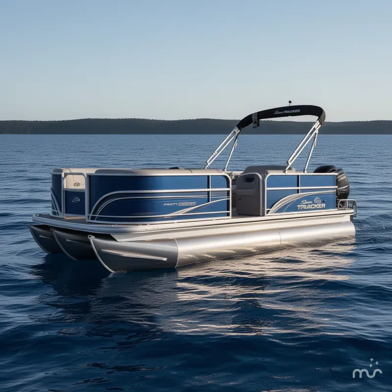 Slide: The Image of Sun Tracker Party Barge 18 DLX 2026 - 1