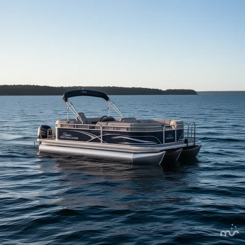 Slide: The Image of Sun Tracker Party Barge 16 DLX 2026 - 1
