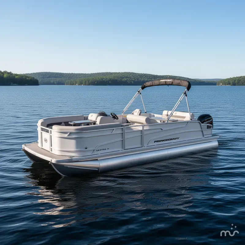 Slide: The Image of Princecraft Vectra 21 RL Dinette Swingback Pontoon & Mercury 4-Stroke EFI 2025 - 2