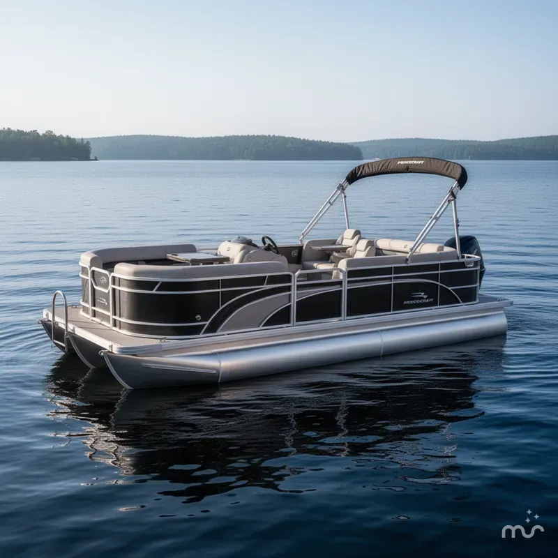 Slide: The Image of Princecraft Vectra 21 RL Swingback SS Pontoon & Mercury 4-Stroke EFI 2025 - 2