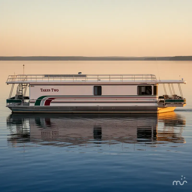 Slide: The Image of Lakeview 62 x 14 Widebody Houseboat 1995 - 1