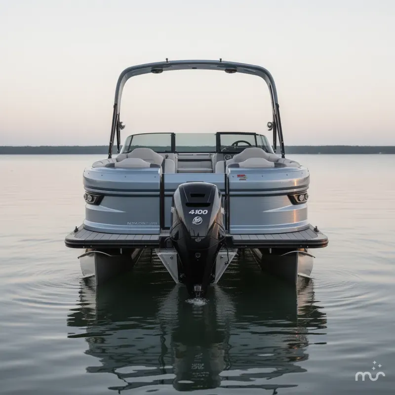 Slide: The Image of Avalon 2585 Excalibur Windshield Quad Lounger Shift, Tri toon, Mercury 400hp V-10 2026 - 2