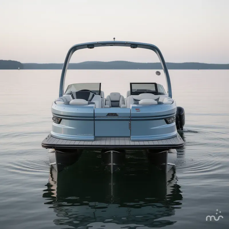 Slide: The Image of Avalon 2585 Excalibur Windshield Quad Lounger Shift, Tri toon, Mercury 400hp V-10 2026 - 3