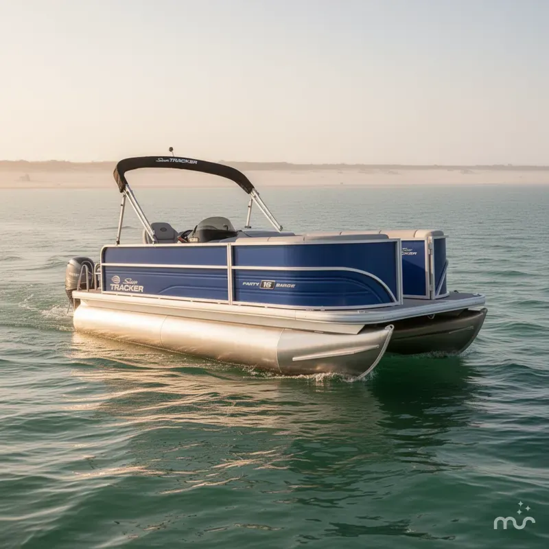 Slide: The Image of Sun Tracker Party Barge 16 DLX 2026 - 1
