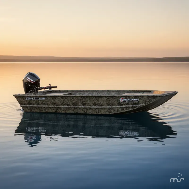 Slide: The Image of Tracker Grizzly 1648 Utility Jon w/25HP Mercury Tiller 2026 - 0