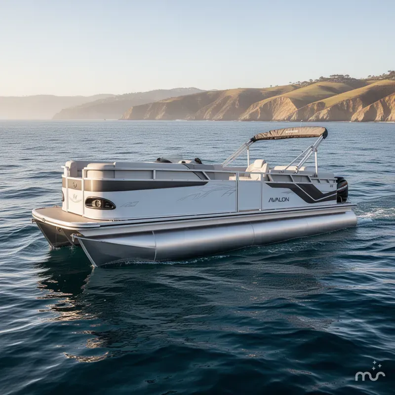 Slide: The Image of Avalon 23' Venture Platinum Quad lounge w/ 115HP Mercury! 2026 - 1
