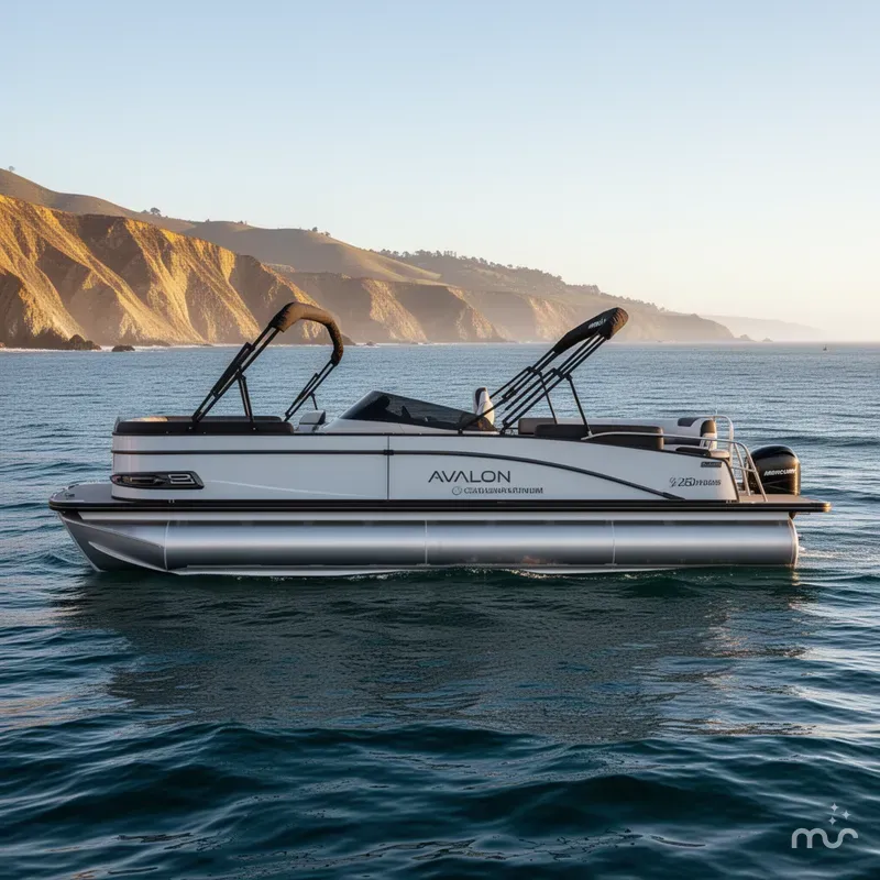 Slide: The Image of Avalon 25' Catalina Platinum Quad lounge Shift Windshield w/ 250HP Mercury! 2026 - 1