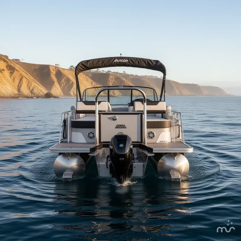 Slide: The Image of Avalon 25' Catalina Platinum Quad lounge Shift Windshield w/ 250HP Mercury! 2026 - 2