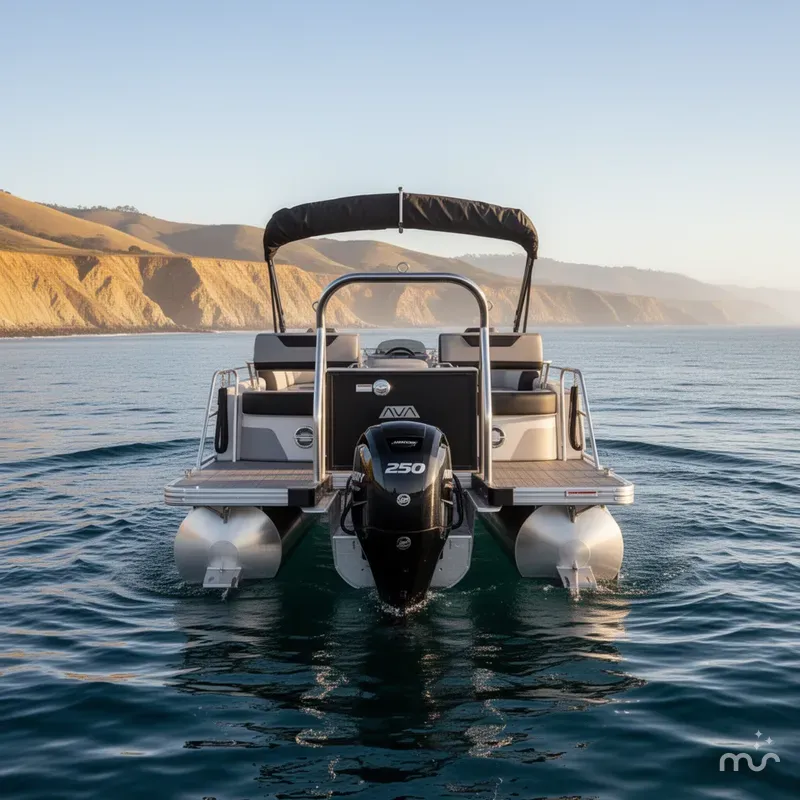 Slide: The Image of Avalon 25' Catalina Platinum Quad lounge Shift w/ 250HP Mercury Verado! 2026 - 2
