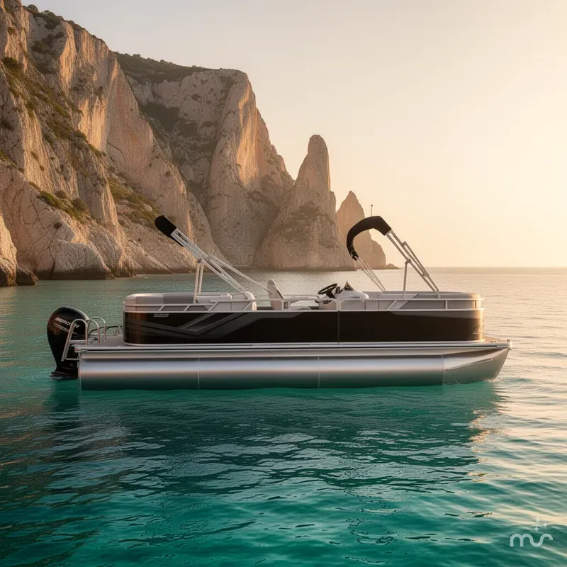 Slide: The Image of Avalon 23' Venture Platinum Quad lounge w/ 115HP Mercury! 2026 - 2