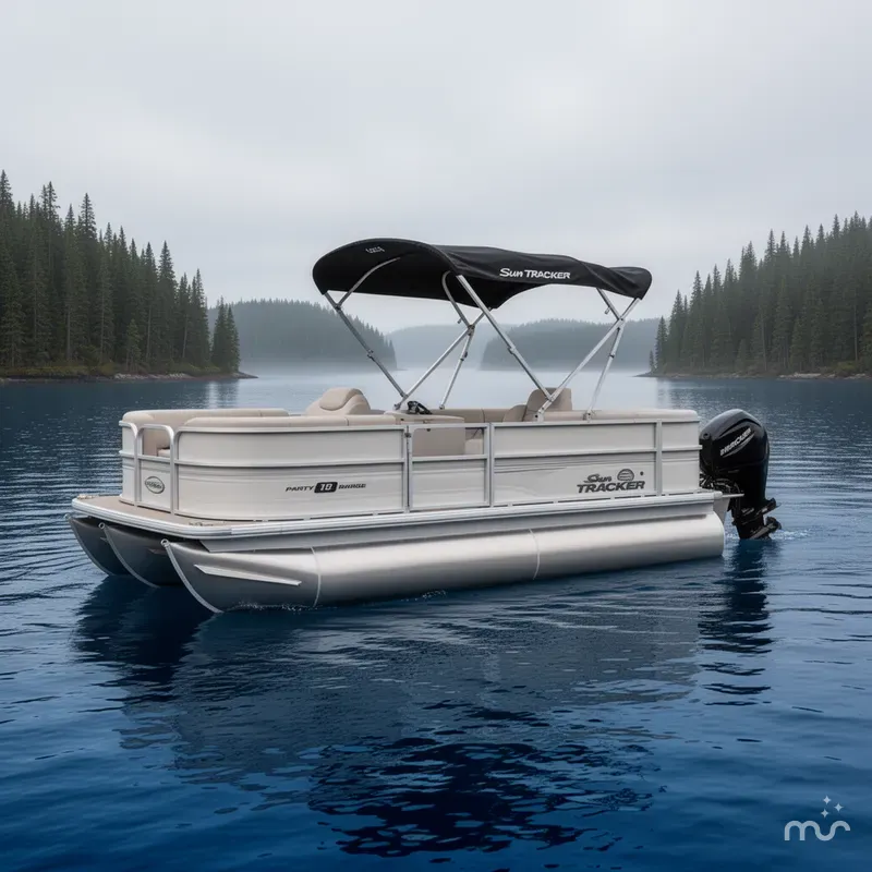 Slide: The Image of Sun Tracker Party Barge 18 DLX 2026 - 2