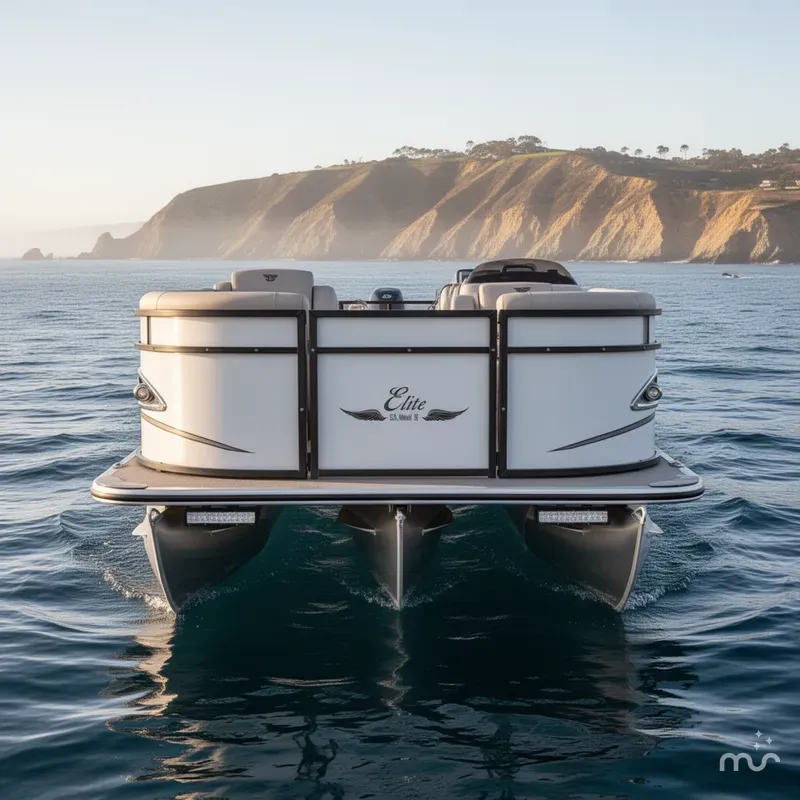 Slide: The Image of Bentley Pontoons Elite 253 Admiral w/ 300HP Suzuki! 2019 - 2