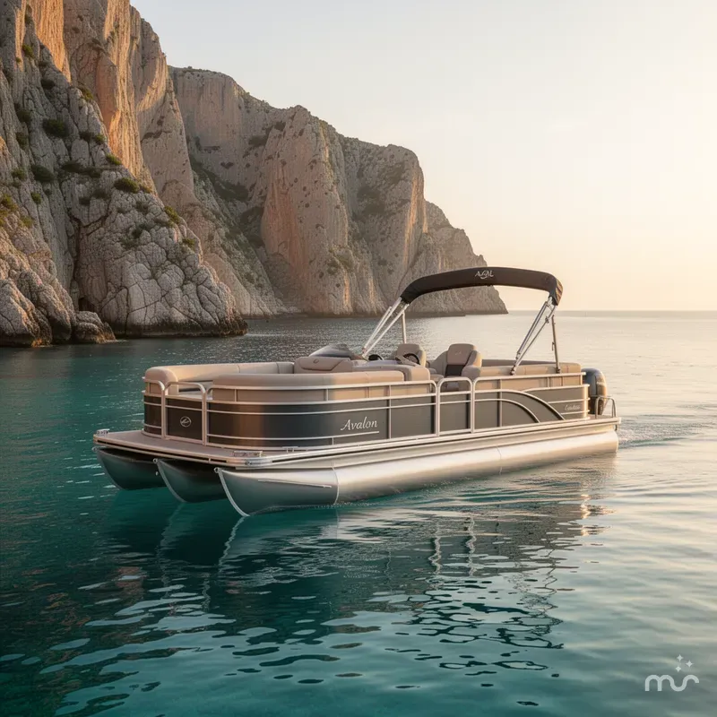 Slide: The Image of Avalon 25' Catalina Platinum Quad lounge w/ 250HP Mercury Verado! 2026 - 2