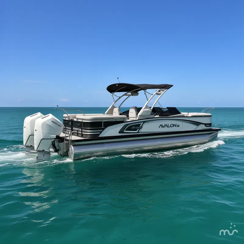 Slide: The Image of Avalon 2785 Excalibur LTD, Windshield Quad Lounger, Twin Mercury 400hp V-10's 2026 - 0
