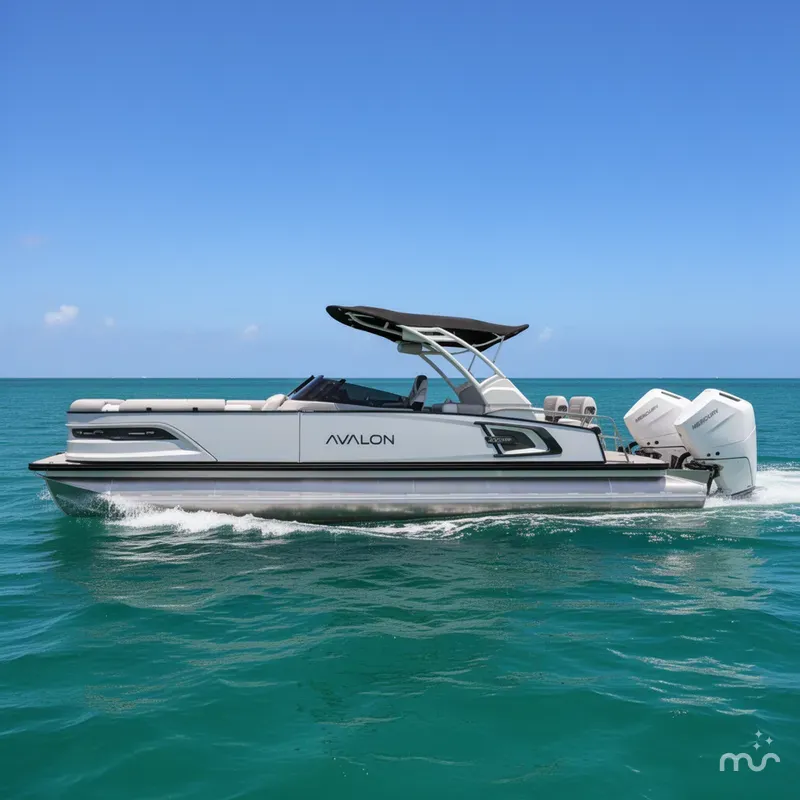 Slide: The Image of Avalon 2785 Excalibur LTD, Windshield Quad Lounger, Twin Mercury 400hp V-10's 2026 - 1
